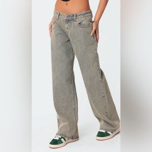 Low Rise Acid Wash Jeans XS Edikted/Pacsun